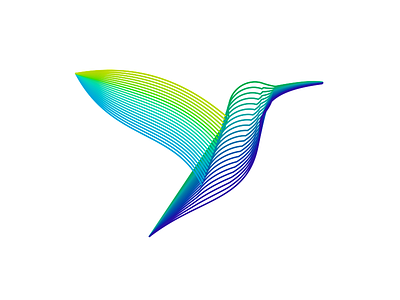 Colibri / hummingbird, colorful logo design symbol