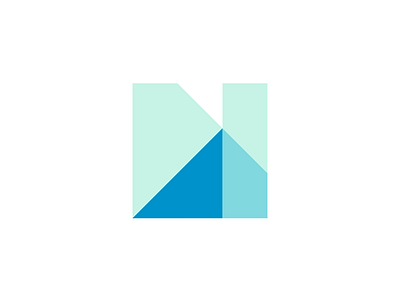 N for North, mountain, letter mark / logo design symbol
