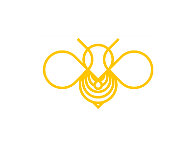 Bee line art logo design symbol bee bees bumblebee clean simple drip drop flat 2d geometric hive honey honey bee insects animals line art logo logo design nature pin pointer sweet vector icon mark symbol wasp wings yellow