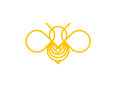 Bee line art logo design symbol