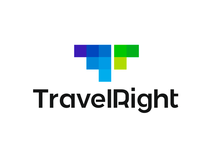 Paper plane + T letter, Tripped travel booking app logo design