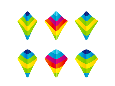 Colorful Kites, e-learning logo design symbol explorations