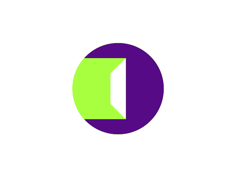 OPEN logo design: O letter, door + light in negative space