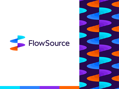 FlowSource: flowing FS monogram for productivity app logo design