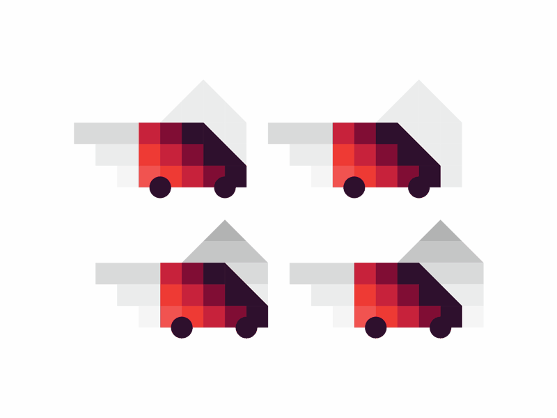 Delivery truck, logo design symbol explorations