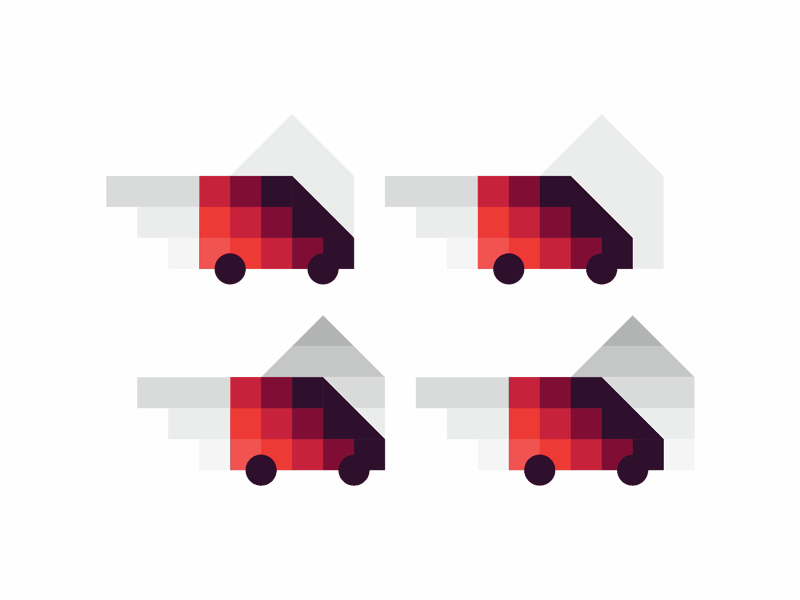 Delivery truck, logo design symbol explorations brand identity branding car city buildings creative delivery fast flat 2d geometric logo logo design logo for sale lorry pixels speed transport truck van vector icon mark symbol vehicle