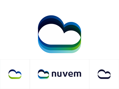 Cloud, birds, fields, logo design for software developer