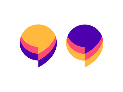 Chat: speech bubbles + quote marks, logo design symbol