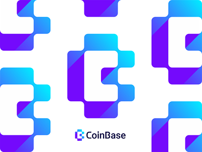 CoinBase logo design: CB negative space monogram