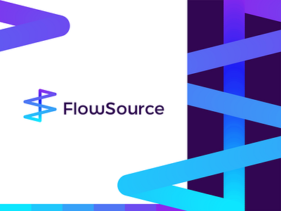 FlowSource: looping FS monogram for productivity app logo design