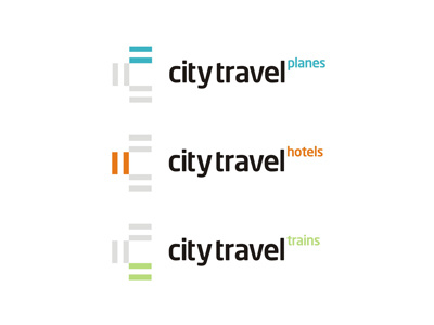 City Travel agency logo design sub-branding