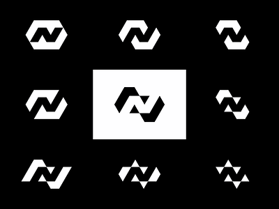 N in Negative Space, logo explorations