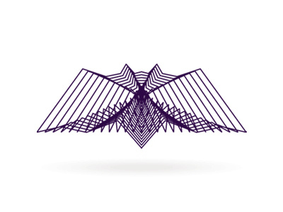 alextass.com logo design symbol - sound wave bat