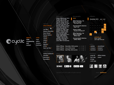 cyclic 01 website layout design abstract agency black colorful creative dark dj graphic designer layout logo designer profile web website