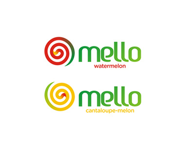 Mello, melon juice logo design sub-branding