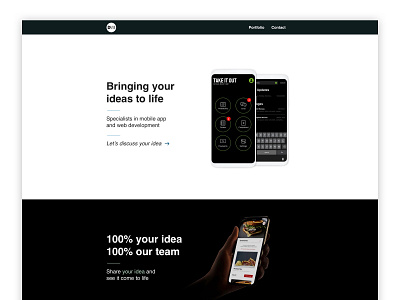 Digital Studio Website Design black clean design mockup simple typography visual design web web design website website builder white