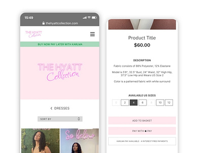 Boutique Clothing Shop Mobile Website android buttons clean design ios logo minimal mobile online store responsive shop simple ui