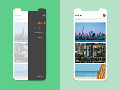 App Concept app home image iphone iphonex menu search