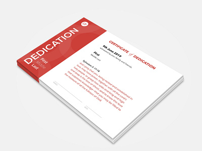 Dedication Certificate branding clean design minimal simple