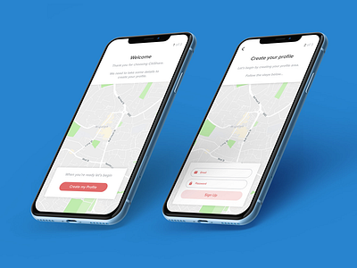 Sign In | Create Profile app clean ios iphone iphonex minimal mobile onboarding simple ui ux