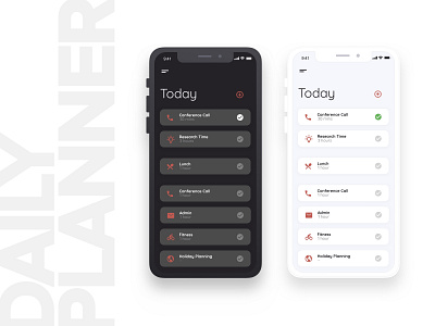 A Daily Planner App Concept 2019 trends app clean ui concept dark iphonex light menu planner simple soft typography ux uxdesign white