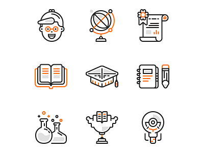 Education Icons education flat icon line web