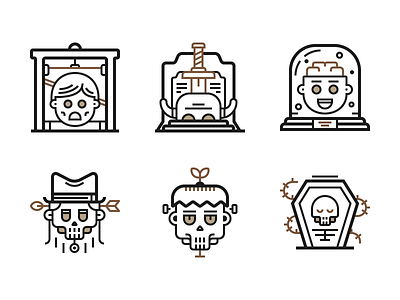 Death Icons (Freebie) ai flat free freebie icons illustration line