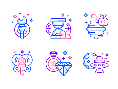 Idea Icons (Freebie) ai diamond fire flat free freebie hive icons line microphone time ufo