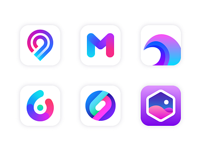 Application Icons app flat gradient icon launch ui wave