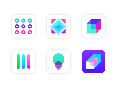 Geometric App Icons app flat geometric gradient grid icon launch