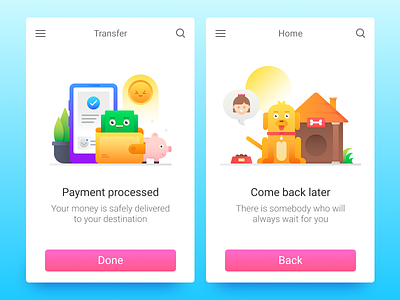 Fun Illustrations For Icons8 characters come back flat home icons illustration onboarding payment screen ui wallet