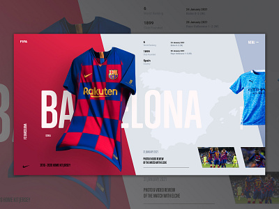 UI/UX Landing Page(Concept Design for a Football Website) fcbarcelona football webdesign webdevelopment website