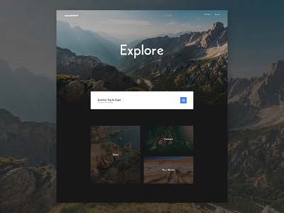 UI/UX Landing Page(Concept  Design for a Travel Website)