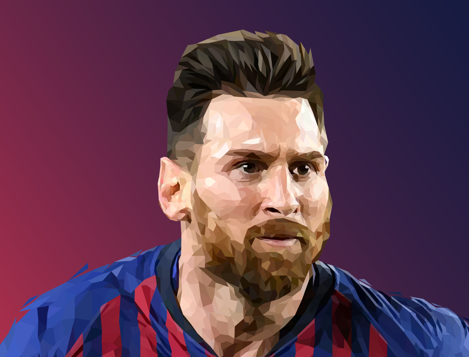 Lionel Messi Low Poly Portrait By Pam Canopin On Dribbble