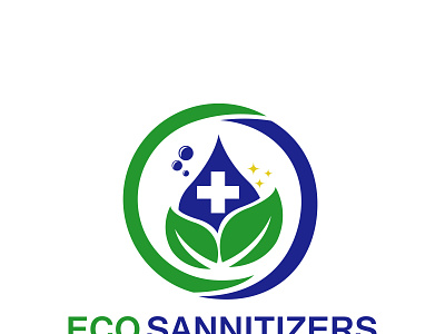 eco sanitizerS art blue clean design eco ecosanitizers floral green illustration leaf logo sanitizers vector virus