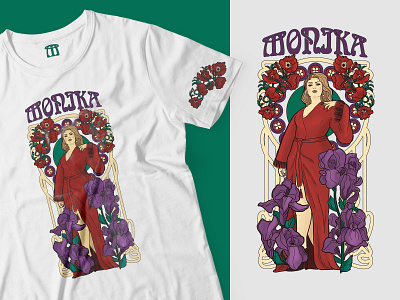 T-Shirt Design: Art Nouveau inspired illustration illustration merch t shirt