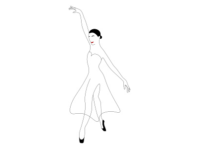 Ballerina artist ballerina ballet design illustration illustrator lineart minimalism minimalismart oneline