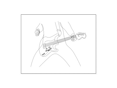 Rock guitarist artist illustration illustrator lineart minimalism minimalismart oneline рок