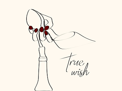 Wine. True wish artist branding design girl graphic design illustration illustrator lineart minimalism minimalismart red wine woman