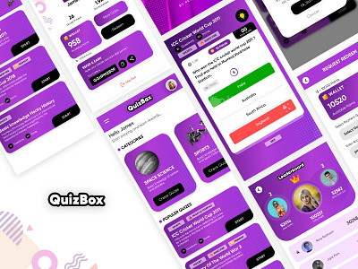 QuizBox - The Quiz app UI design app game design quiz app ui uidesign uiux