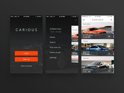 Carious app ui ui design user interface