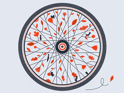 Screen Print for Denver Art Crank bike forest handmade illustration illustrator print screen silkscreen vector wheel