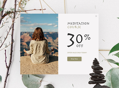 Pop-Up / Overlay 016 colors dailyui dailyuichallenge design design app design art discount meditation mindfulness offer popup popup design relax relaxing ui uiux ux uxui