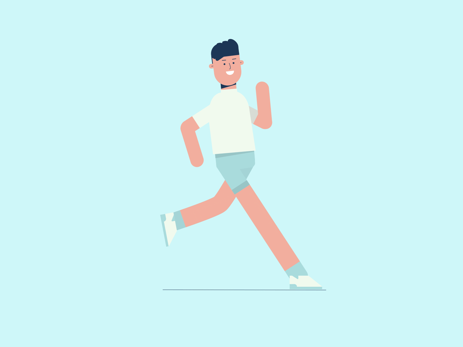 Runner animation character flat illustration illustrator motion graphics