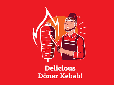 DELICIOUS DONER KEBAB . ai brandingstation charactersdesign donerkebab food graphicdesign illustration illustrator kebab kebabfood