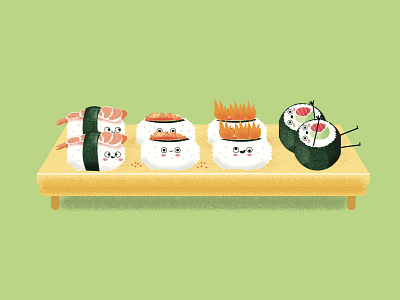 Sushi tray ai creativity food illo illustration illustrator sushi sushirestaurant texture vector