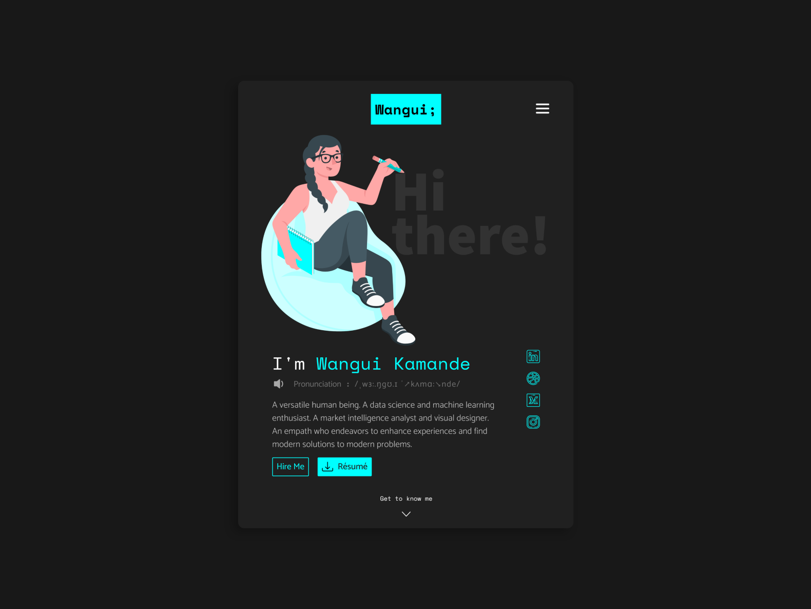 Portfolio Website (Tablet Viewport) by Wangui Kamande on Dribbble