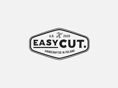 Easy Cut - Handcrafted in Poland art barbershop branding design icon logo minimal retro vintage