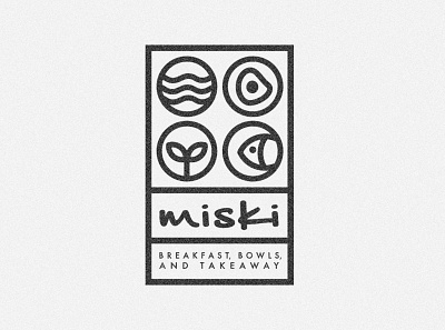 Miski - breakfast, bowls, and takeaway art design flat food gastronomy icon illustration logo minimal retro streetfood vector