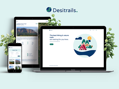 Desitrails - Trekking website mockup animation app branding design hiking hiking apps icon illustration landing page logo travel travel apps travel websites travel websites landing page trekking vector website website landing page